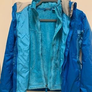 Marmot girls Size 10-12  2 in 1 jacket and fleece. school, snow play, skiing.